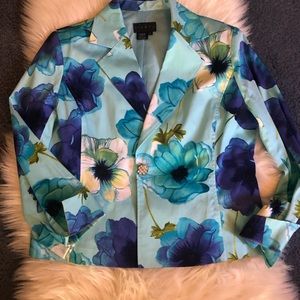 Vintage blue flower blazer
